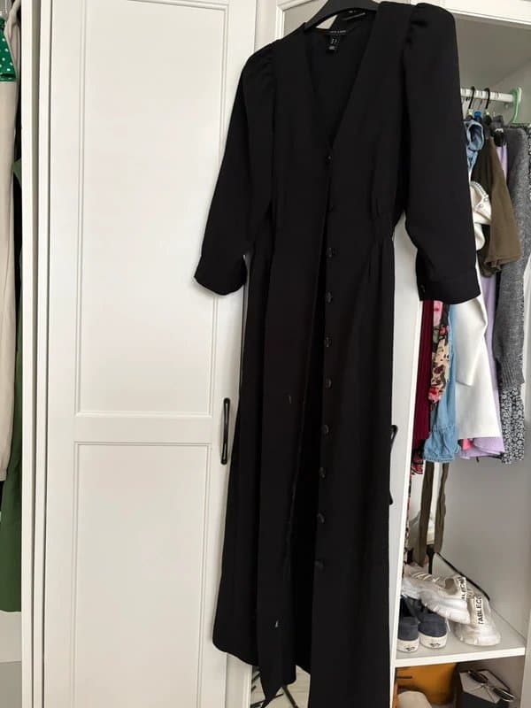 New Look Black button up maxi/midi dress