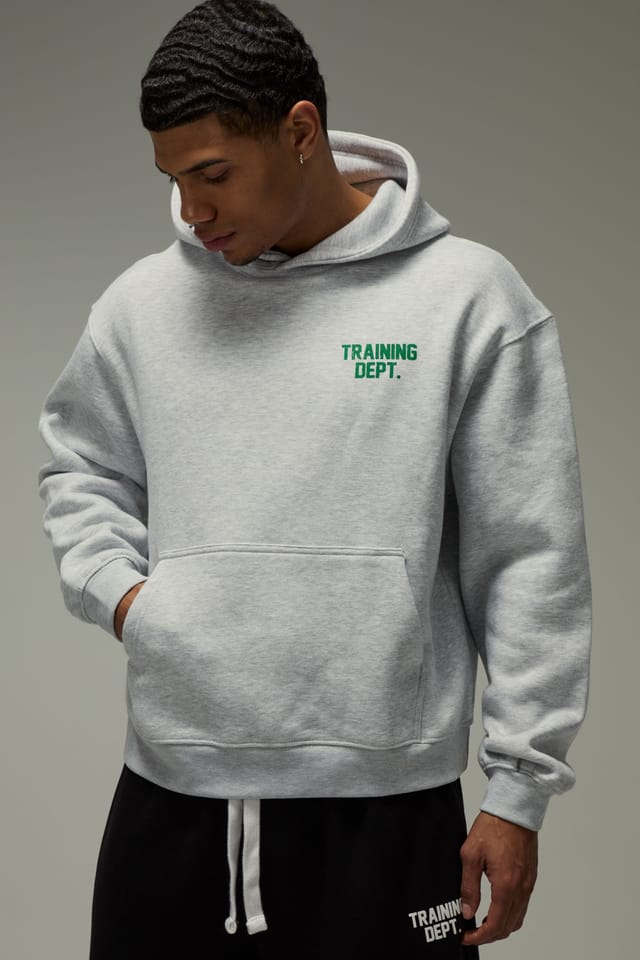 Training Dept. Training Dept. Men's Training Dept Oversized Boxy Hoodie in Grey Marl - 3