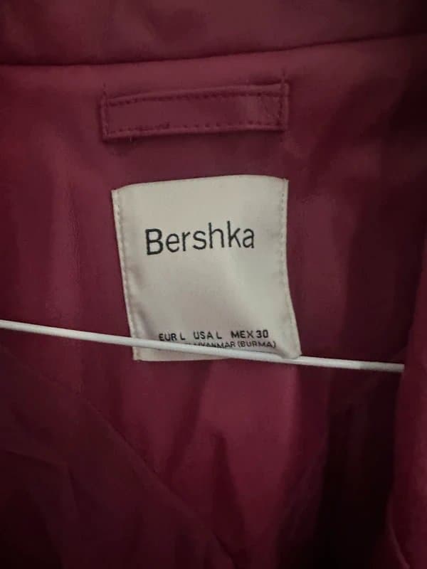 Bershka Bershka Pink/Burgundy Faux Leather Blazer