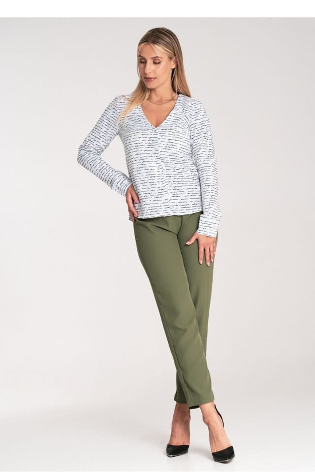 Love Lace Love Lace Women's Long Sleeve Fitted Shirt Heart Neck Press Stud - 2