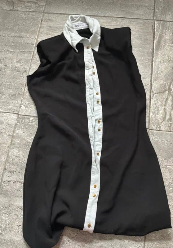 Zara Zara black dress white detail size XS
