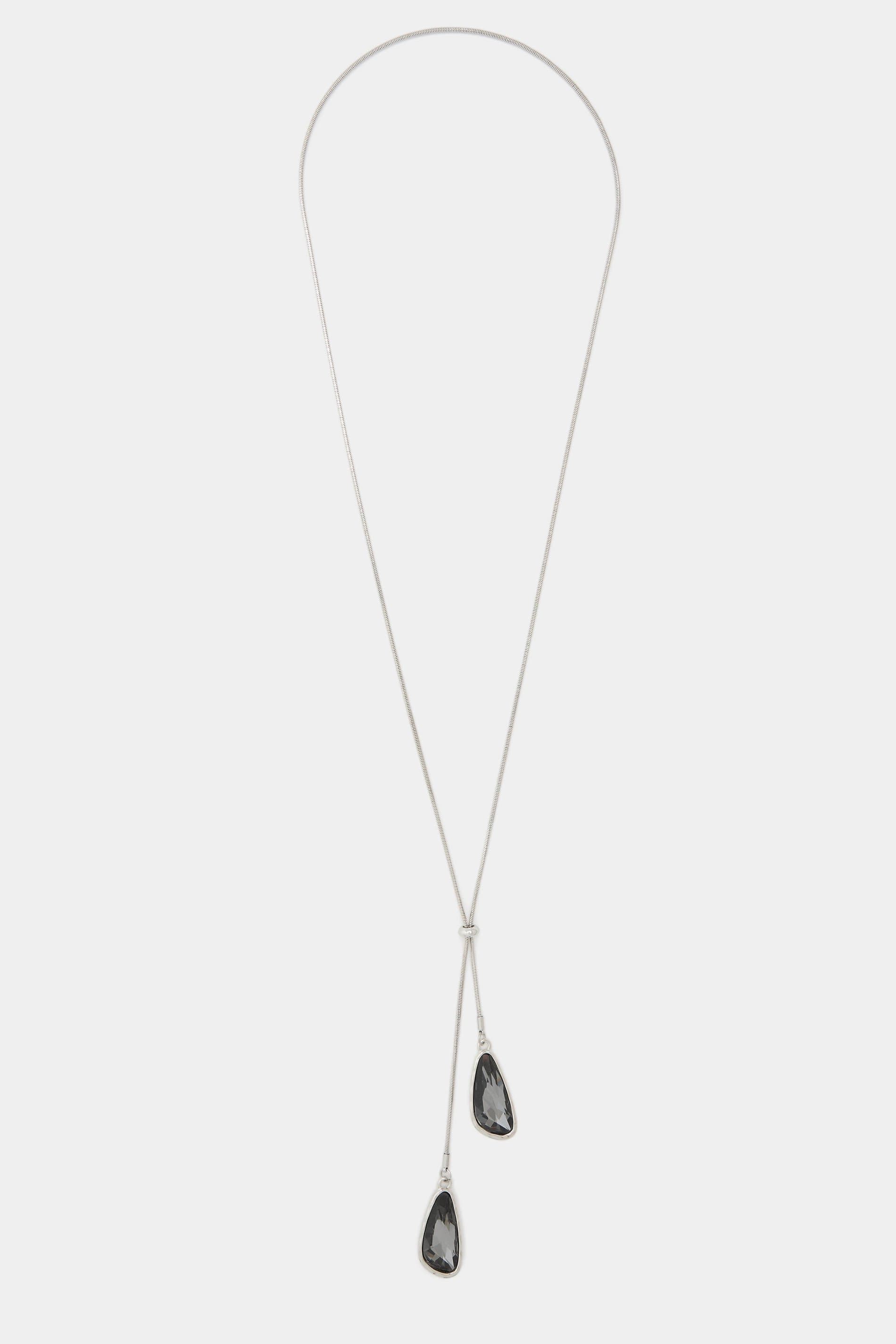 Yours Silver Tone Long Stone Necklace