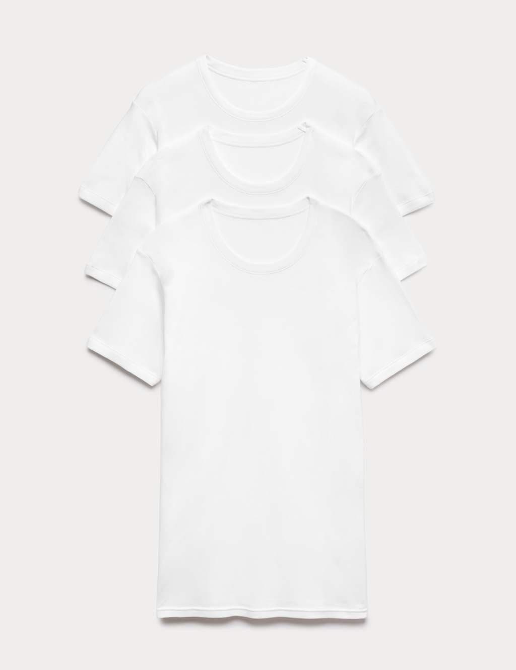 Marks & Spencer M&S 3 Pack Pure Cotton T-Shirt Vests White