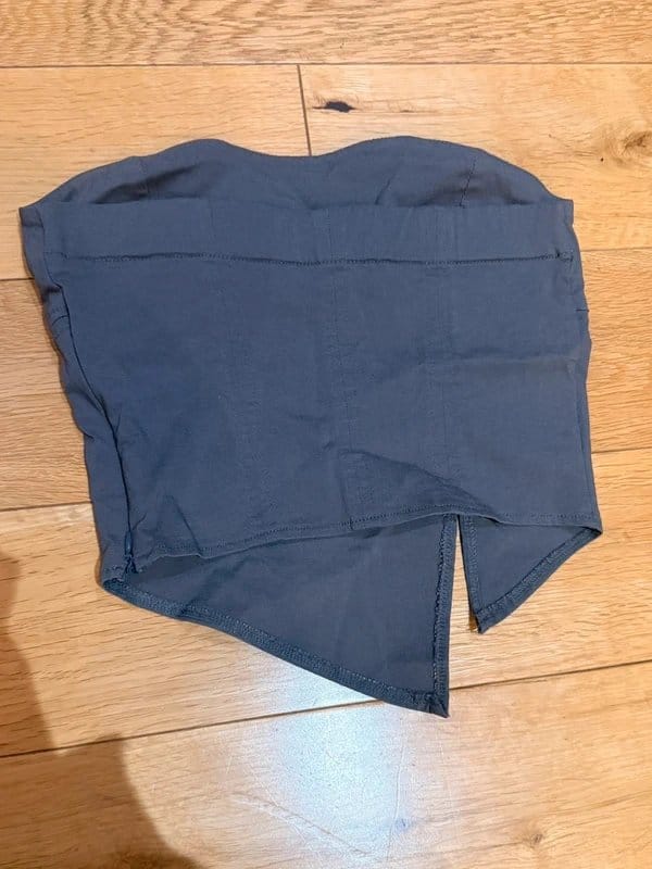 Bershka Grey Bandeau Top - Off-Shoulder Asymmetrical Design