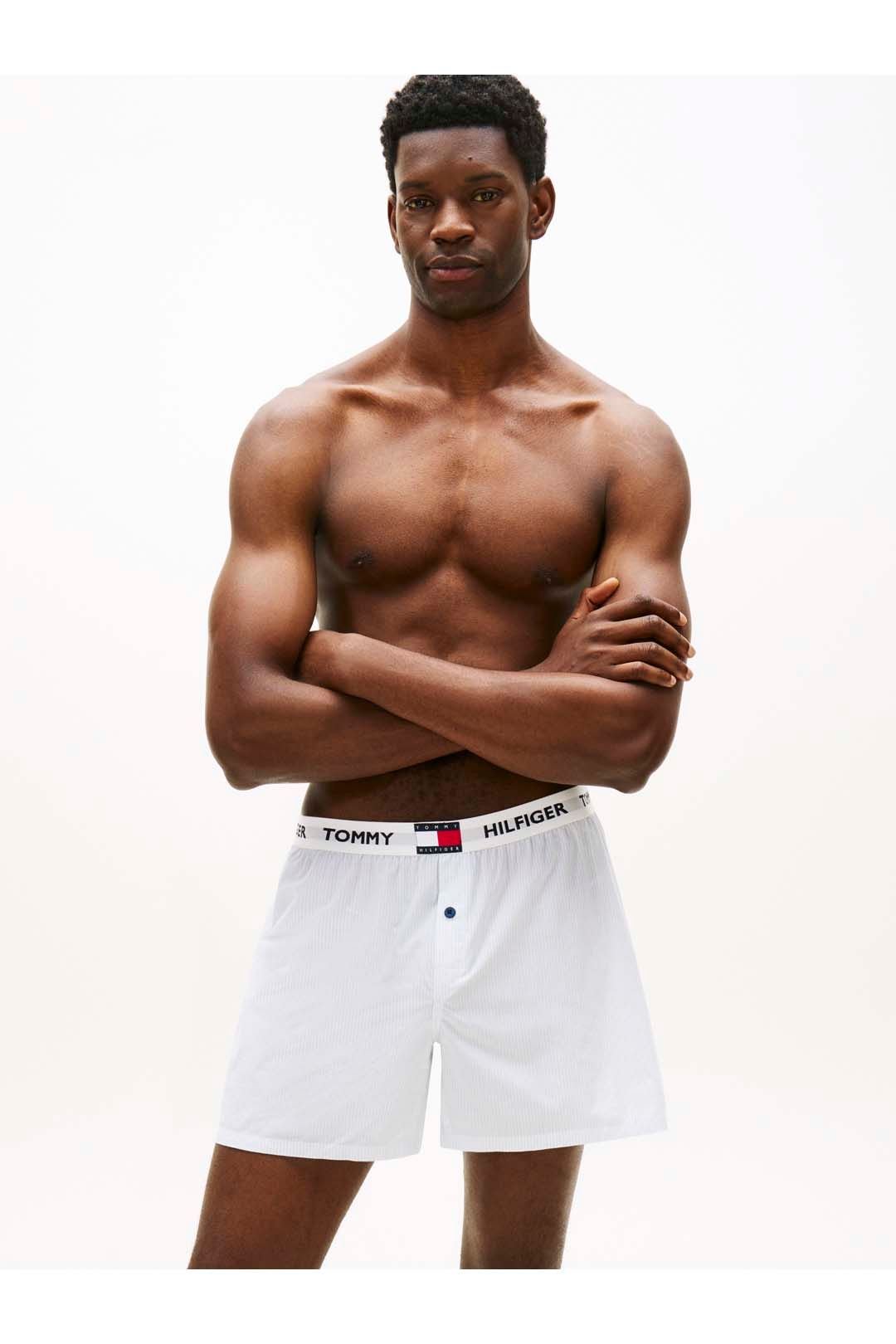 Tommy Hilfiger Tommy Hilfiger Men's 3P Woven Boxer Elas Wb Navy/Tommy Tartan/Ithica in Navy - 4