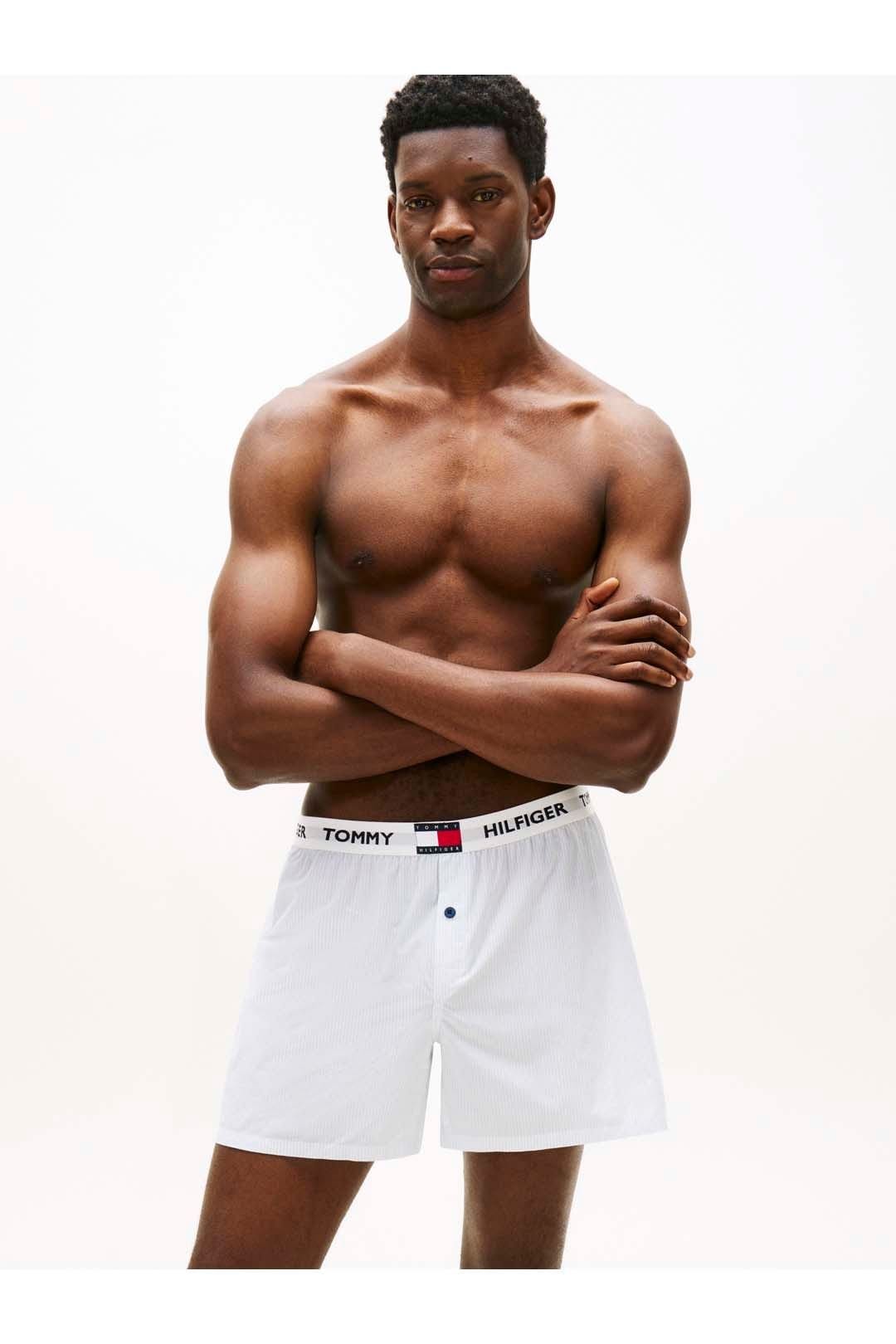 Tommy Hilfiger Tommy Hilfiger Men's 3P Woven Boxer Elas Wb Navy/Tommy Tartan/Ithica in Navy - 4