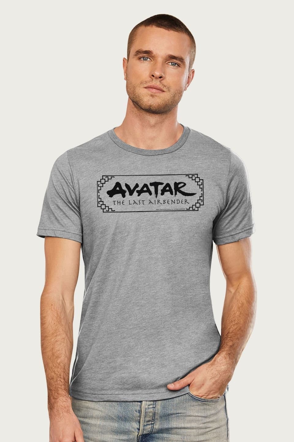 Avatar: The Last Airbender Avatar: The Last Airbender Men's Text Logo T-Shirt in Mid Grey