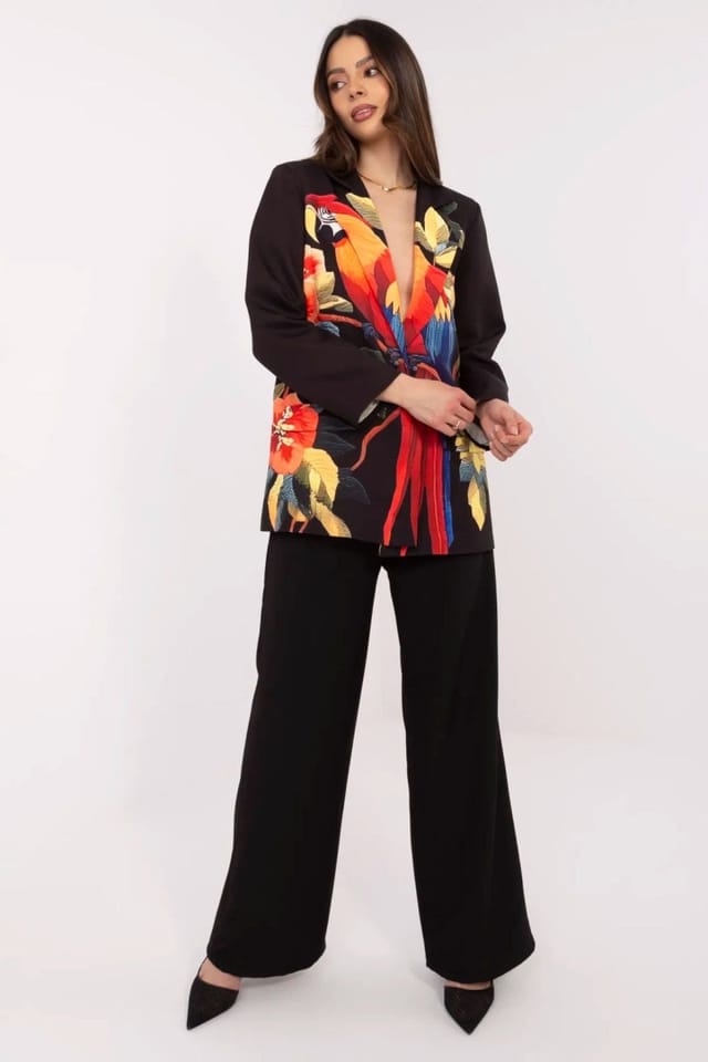 Love Lace Love Lace Women's Casual Blazer with Color Print in Black - 2