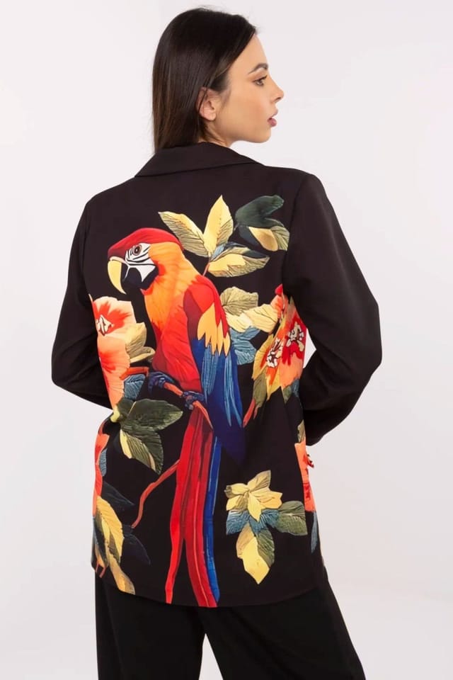 Love Lace Love Lace Women's Casual Blazer with Color Print in Black - 3