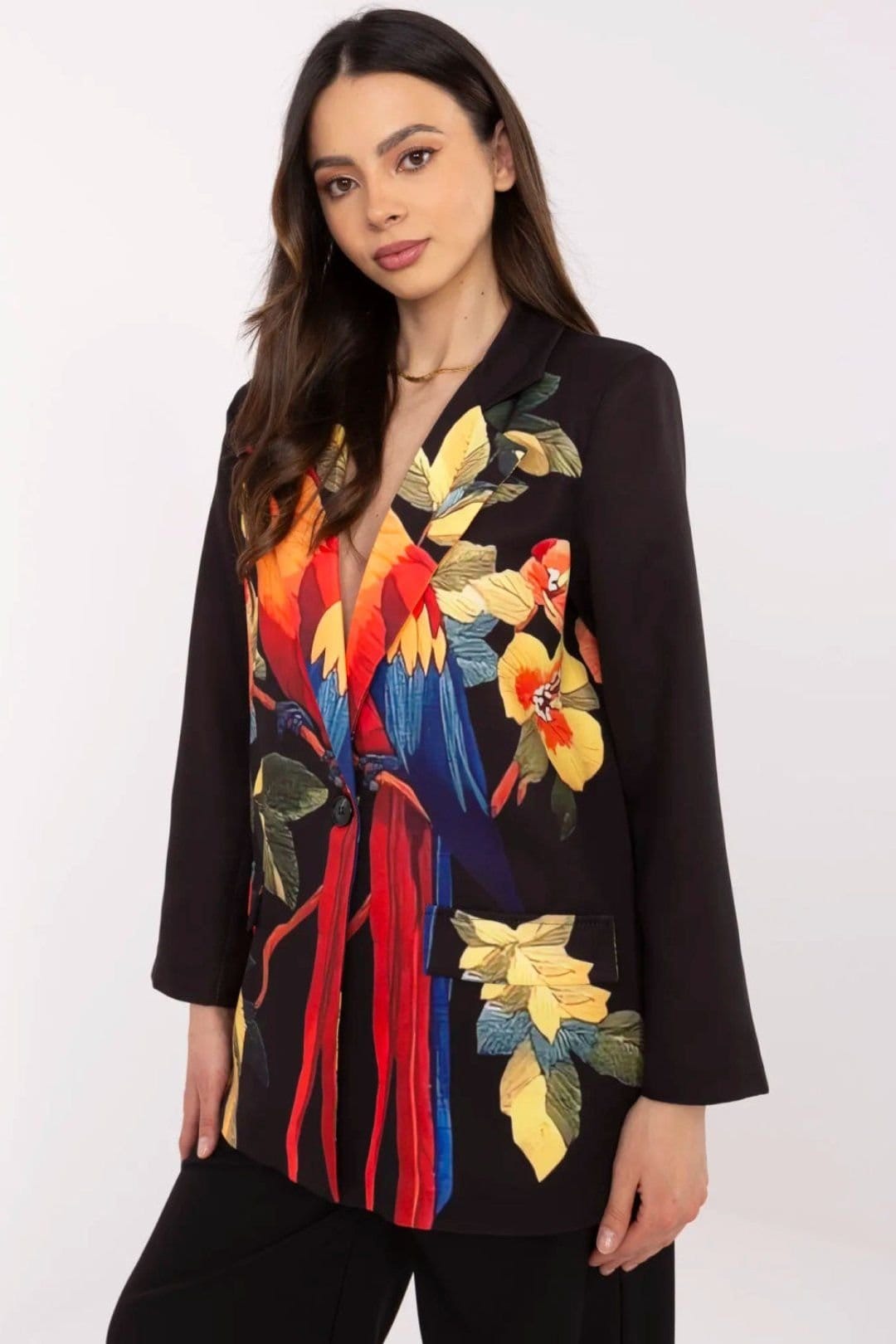 Love Lace Love Lace Women's Casual Blazer with Color Print in Black - 4