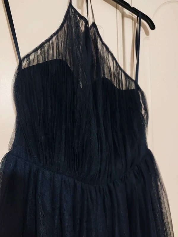 ASOS ASOS Navy Tulle Midi Halter Dress