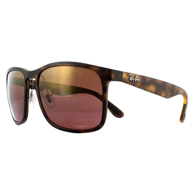Ray-Ban Ray-Ban Men's Square Matte Havana Brown Polarized Mirror Chromance RB4264 Sunglasses - 2