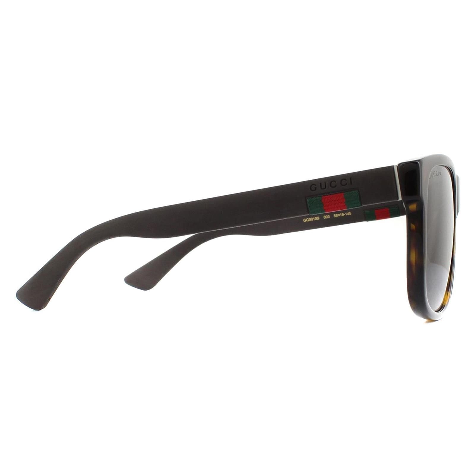 Gucci Gucci Men's Rectangle Havana & Grey Grey Polarized Sunglasses in Brown - 4