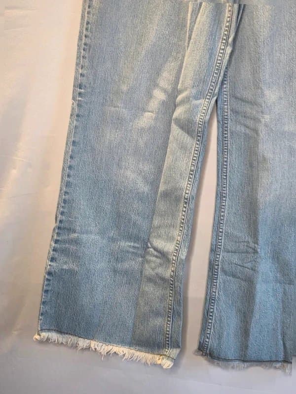 ASOS ASOS luxe Wide Leg jeans uK 14 Mid Wash blue Diamante Fringe BNWT Statement