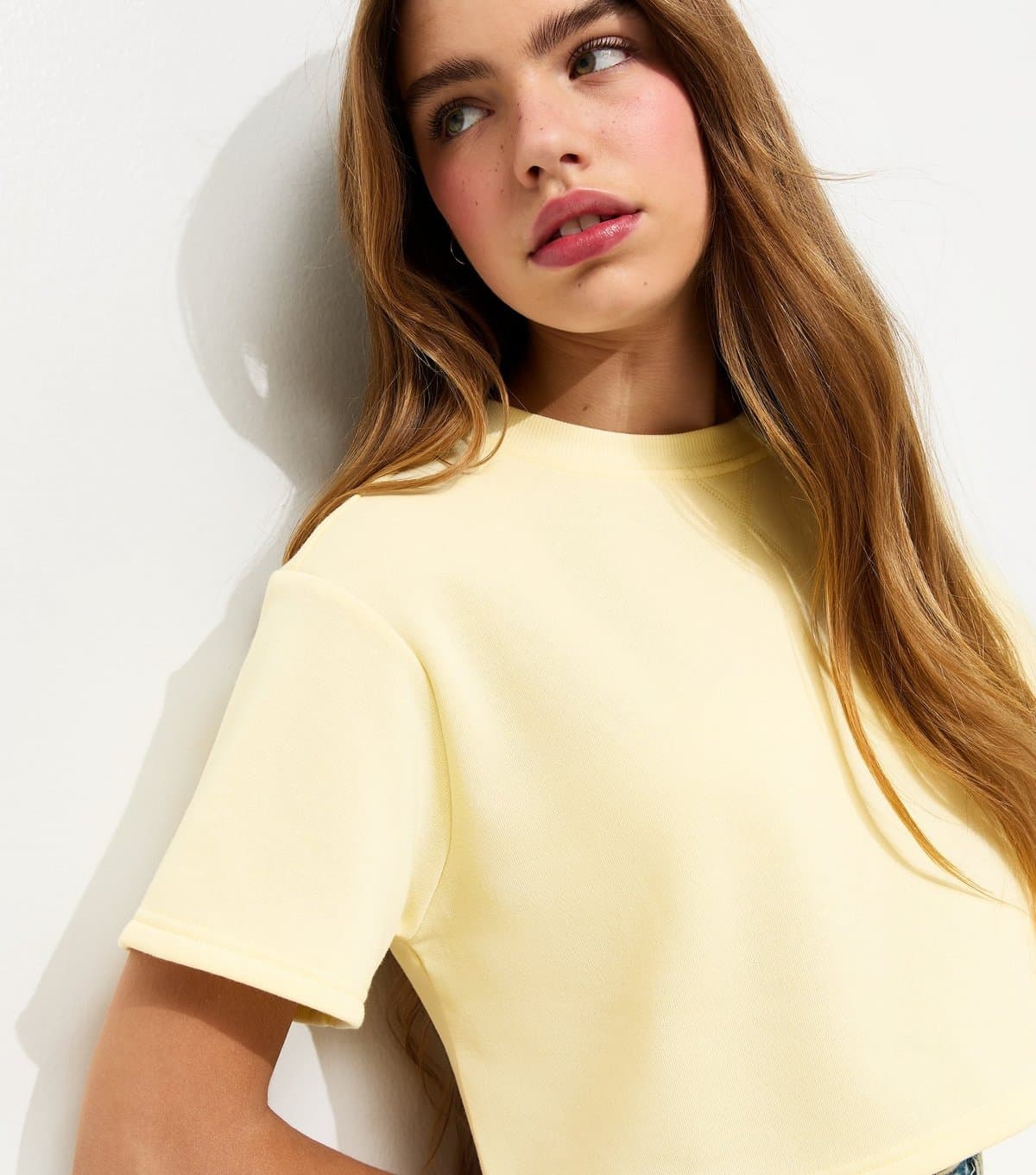 New Look New Look Yellow Jersey Cropped Sweatshirt Top