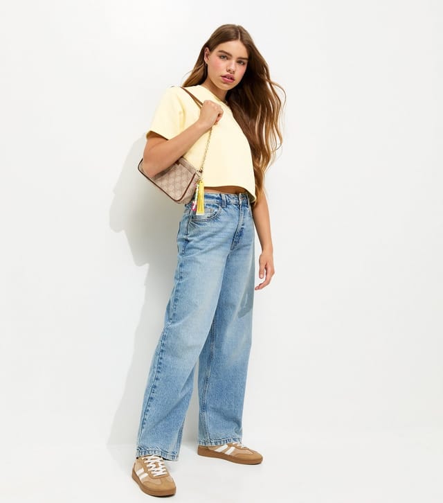 New Look Girls' Yellow Short Sleeve Sweatshirt Top New Look - 3