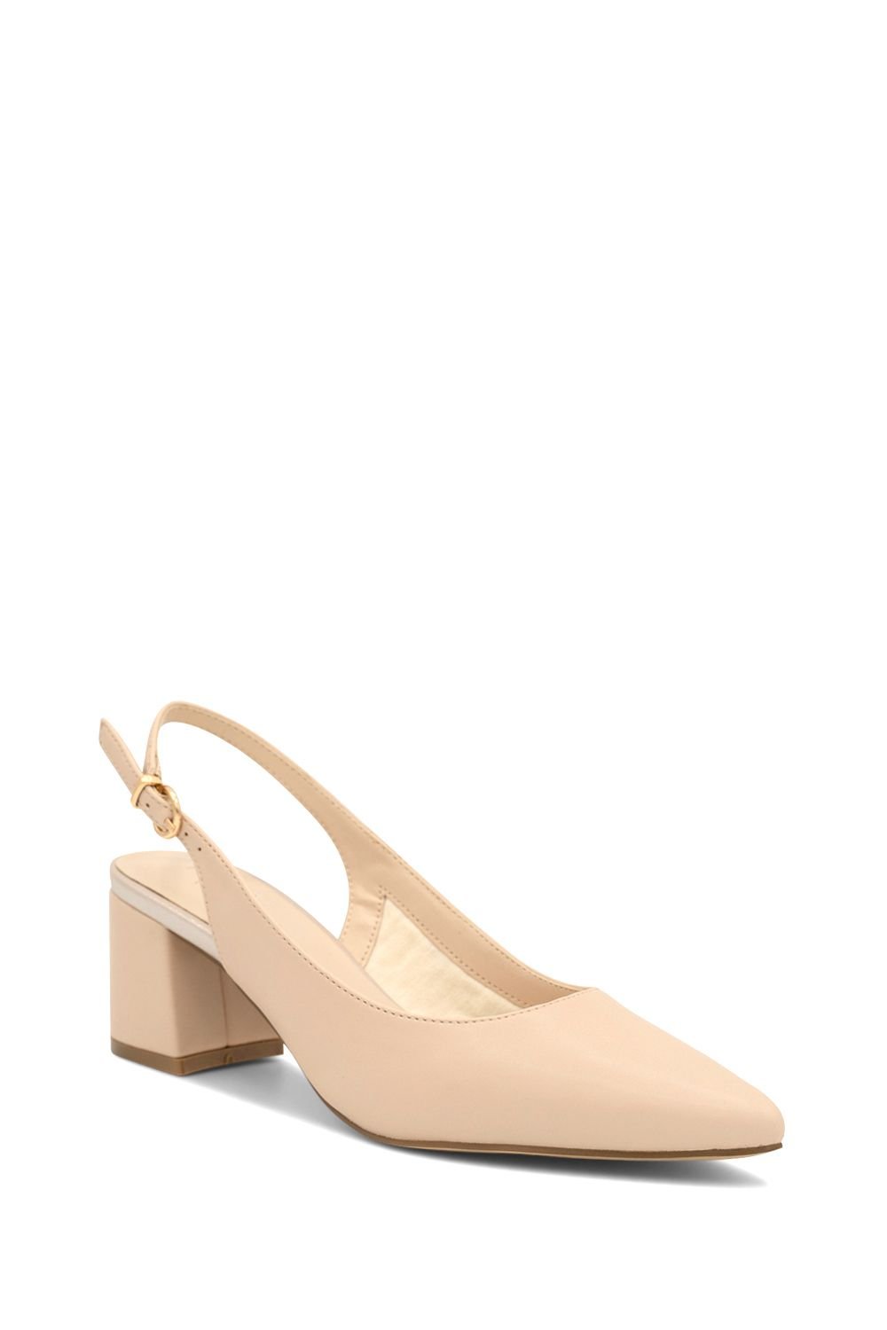 Paradox London Paradox London Women's 'Isadora' Block Heel Slingback Court Shoes in Nude - 2