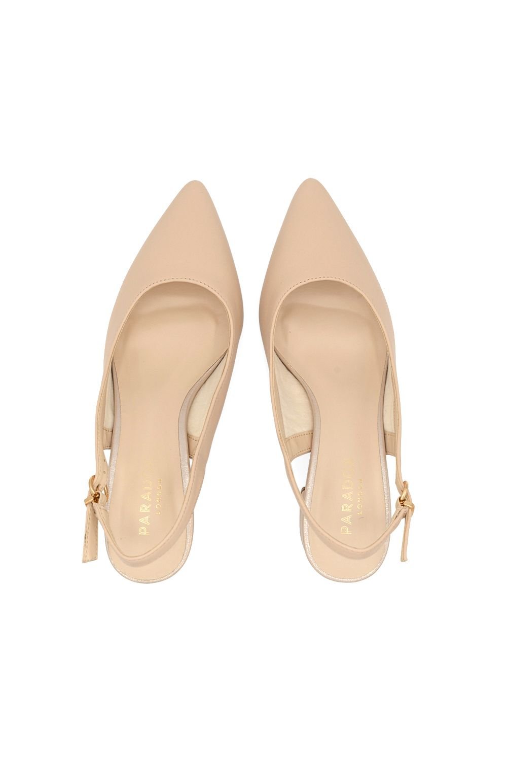 Paradox London Paradox London Women's 'Isadora' Block Heel Slingback Court Shoes in Nude - 3