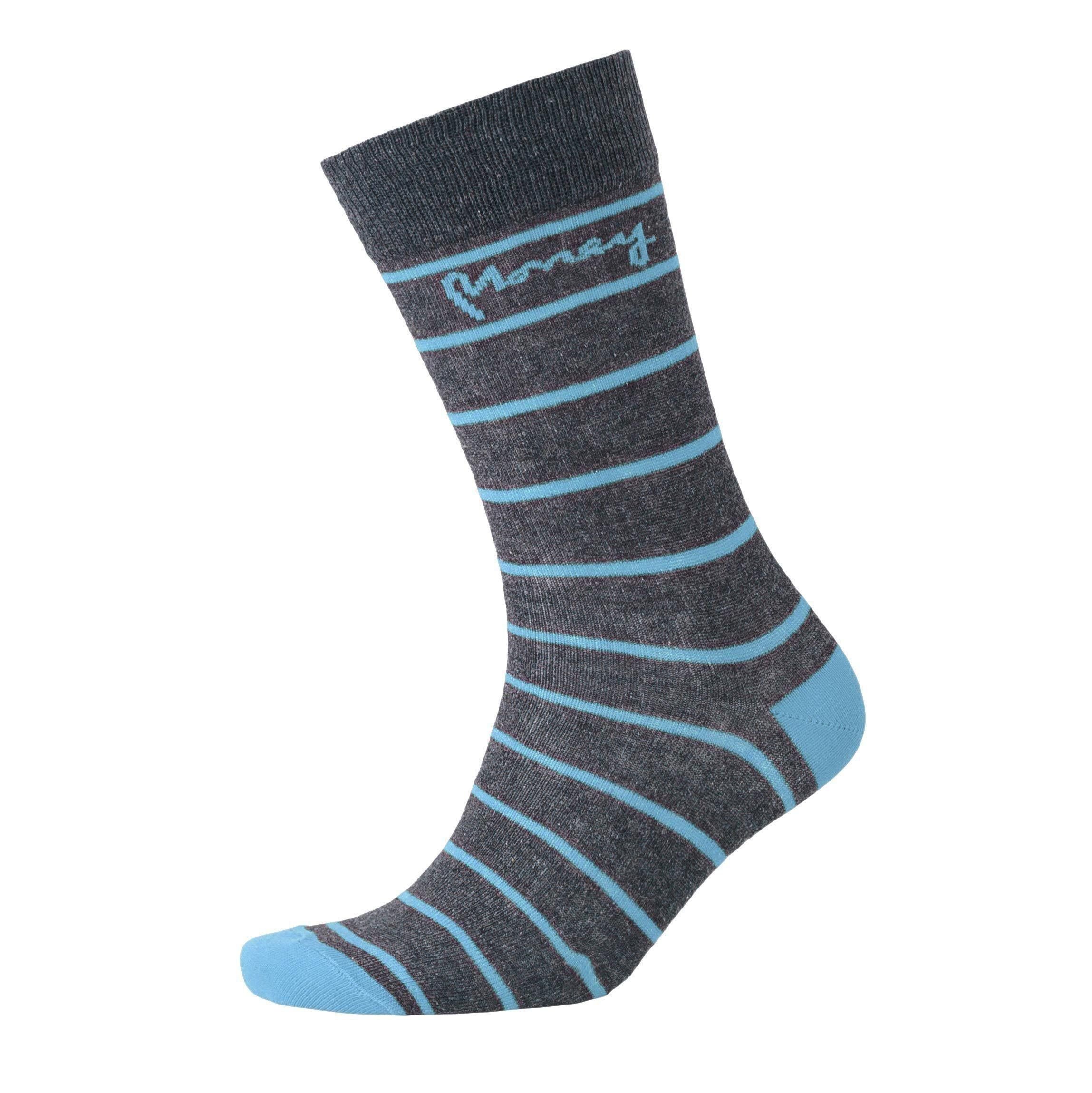 Money Money Men's Sig Striped Socks 3pk in Charcoal - 3