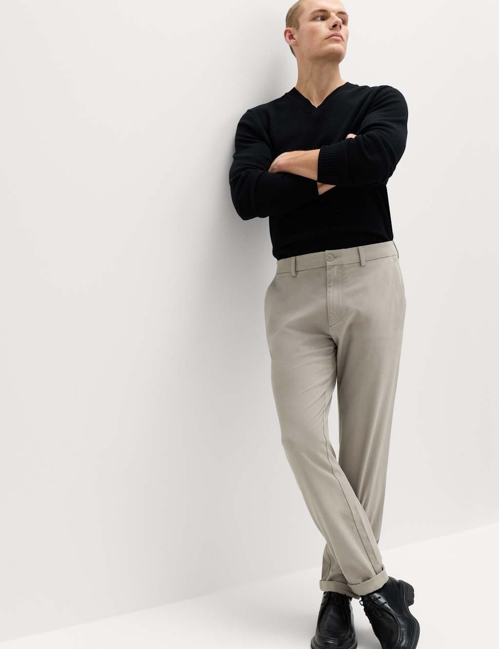 M&S Pebble Four-Way Stretch Twill Chinos