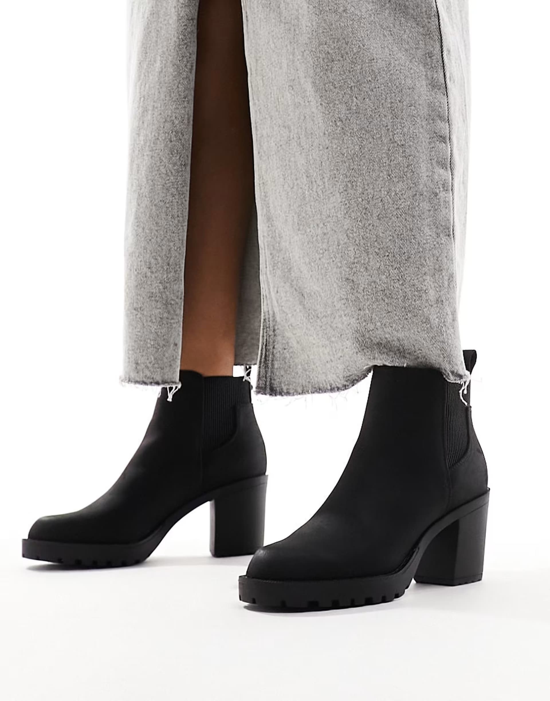 ASOS ASOS Black Faux Leather Heeled Boot