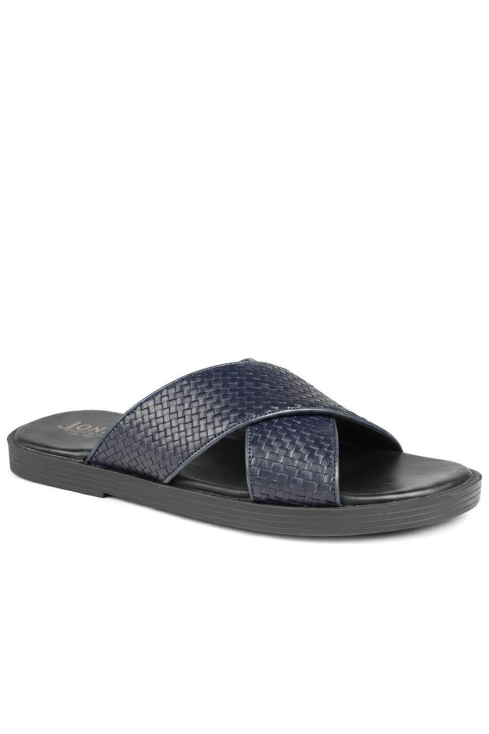Jones Bootmaker Jones Bootmaker Men's Westport Leather Mule Sliders in Navy