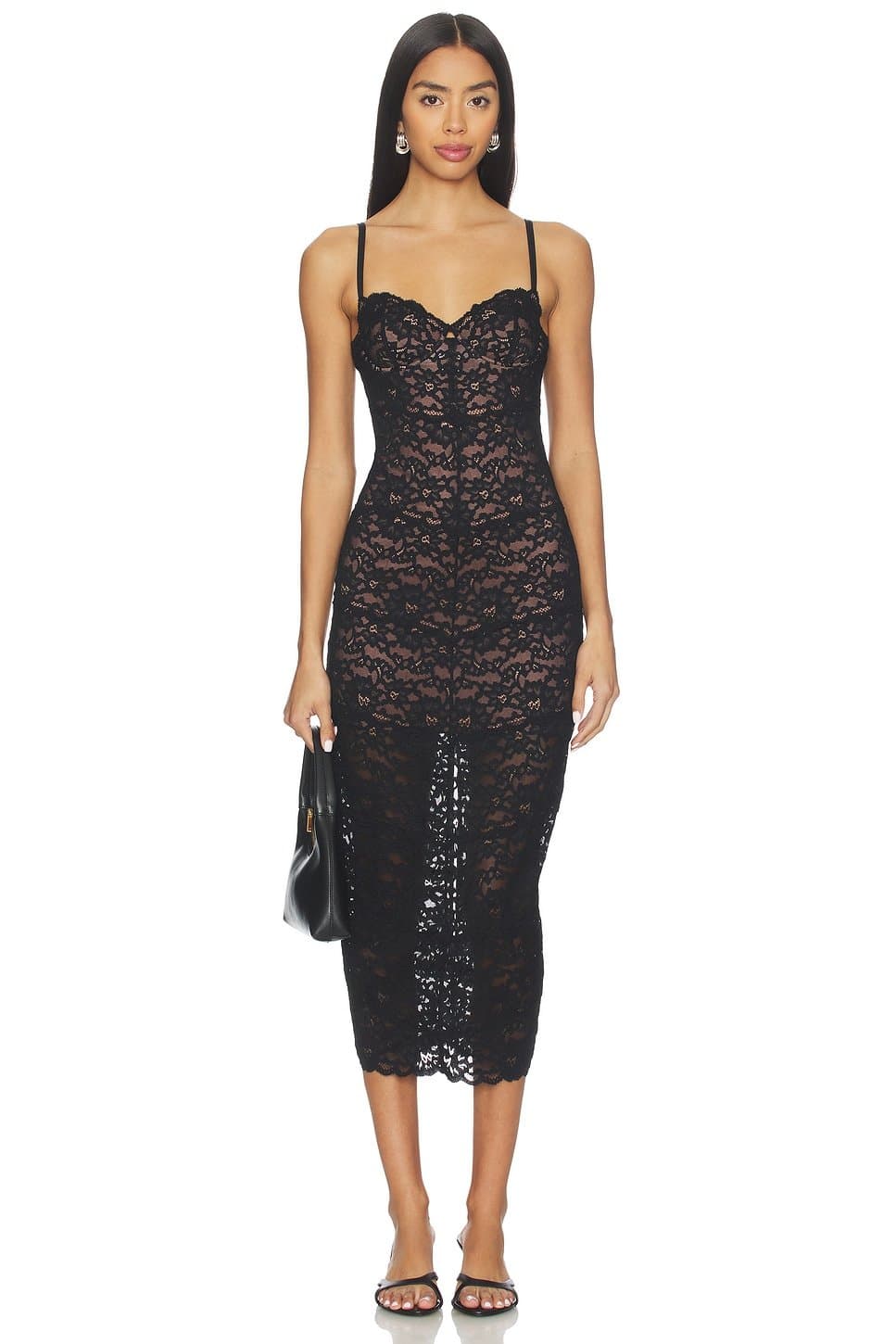 revolve revolve Lace Dress with Straps in Black