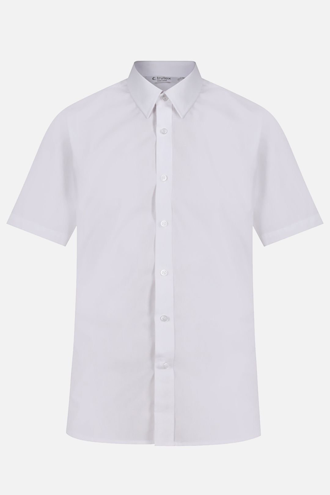 TRUTEX TRUTEX Men's 2 Pack Short Sleeve Slim Fit Non-Iron Boys' School Shirts in White - 4