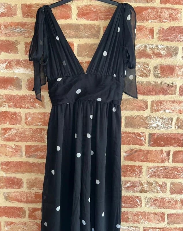 ASOS Tulle Floaty Polka Dot Long Jumpsuit