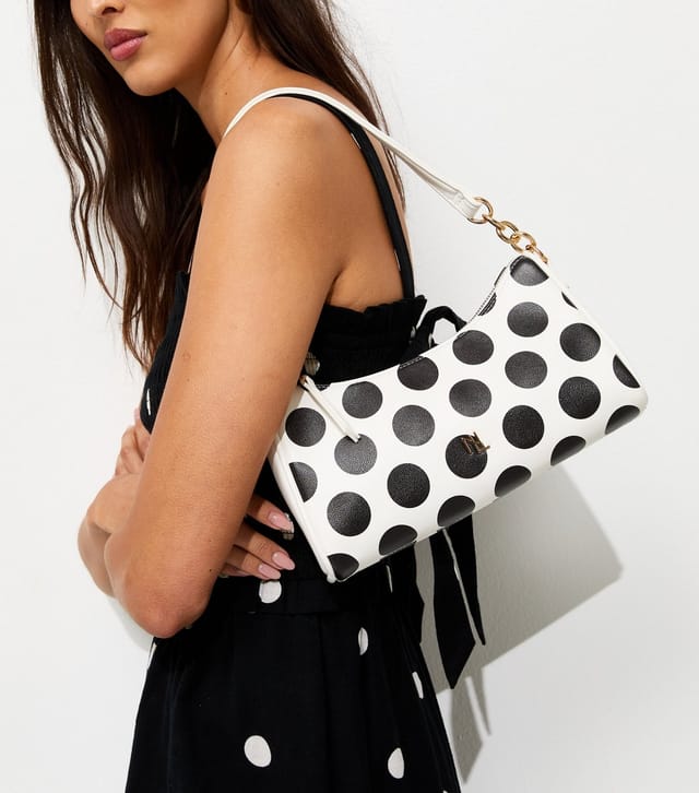 New Look Cream Polka Dot Baguette Shoulder Bag New Look - 2