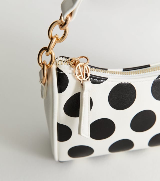 New Look Cream Polka Dot Baguette Shoulder Bag New Look - 3