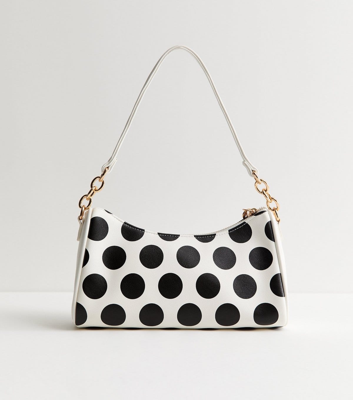 New Look Cream Polka Dot Baguette Shoulder Bag New Look - 4
