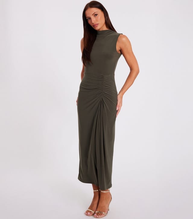 Quiz Women's Khaki Bodycon Midaxi Dress Quiz New Look - 2