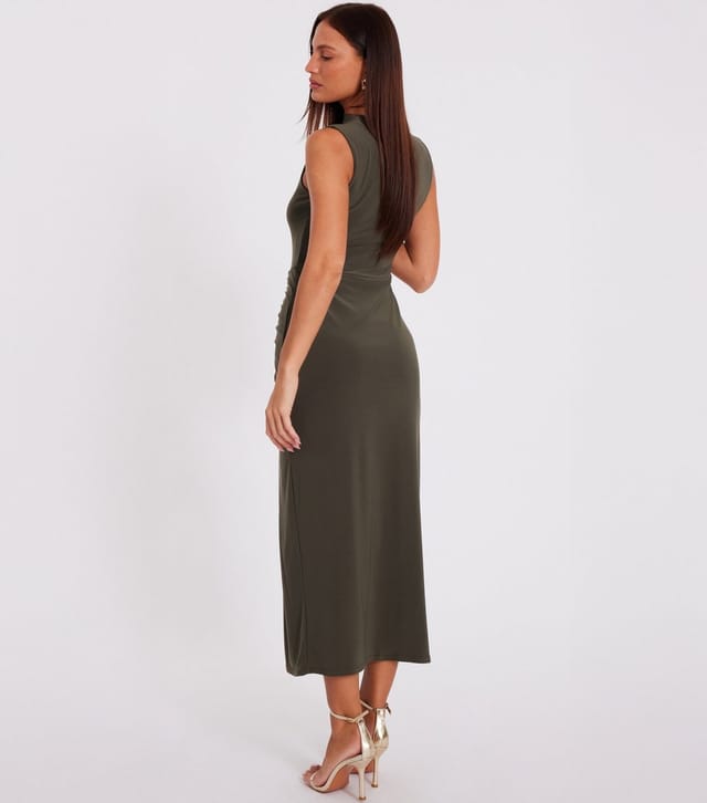 Quiz Women's Khaki Bodycon Midaxi Dress Quiz New Look - 3