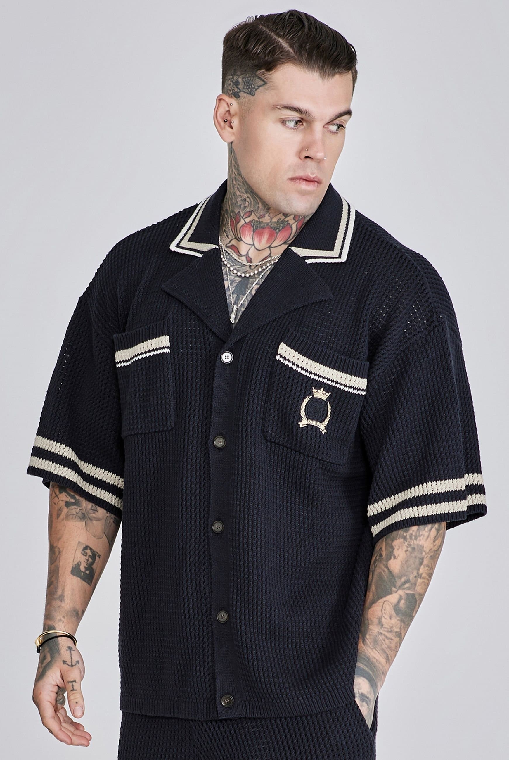 SikSilk SikSilk Men's Knitted Shirt in Black