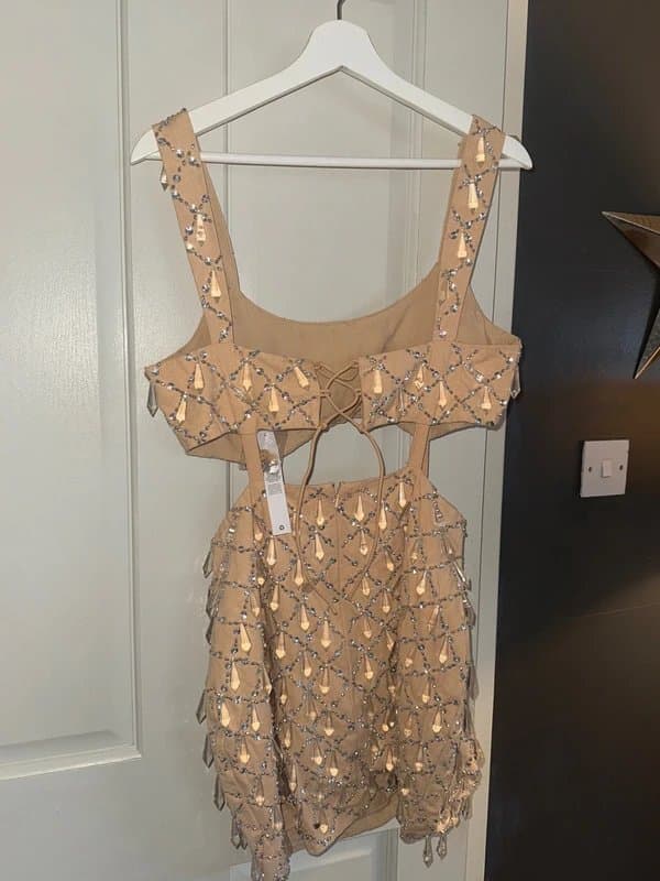 ASOS ASOS Luxe dripped jewel embellished mini dress