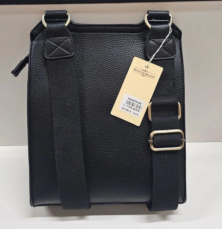 Milano Leather Look Crossbody Messenger Bag – RRP £49