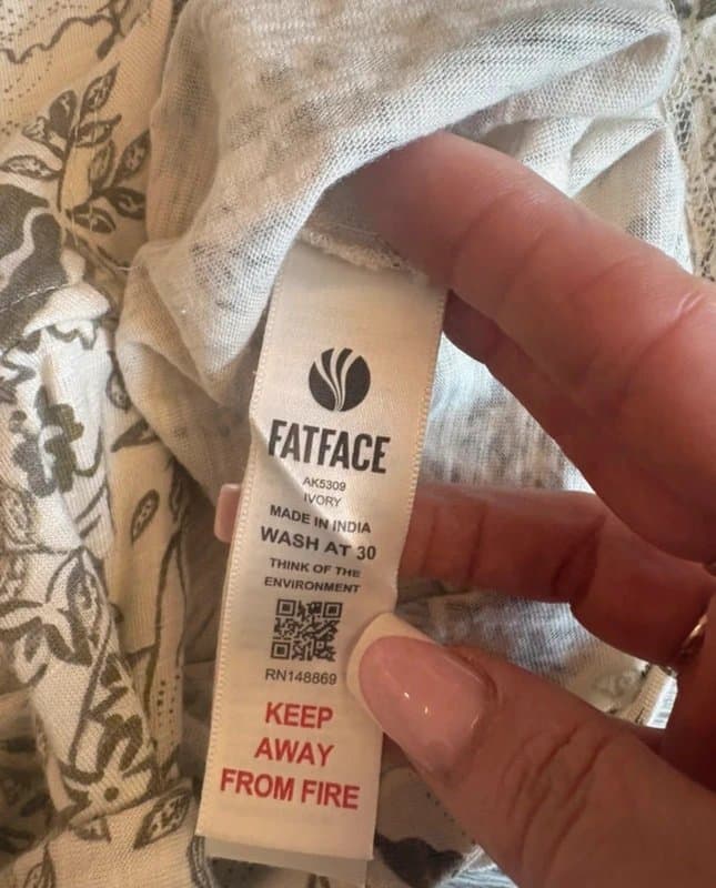 FatFace FatFace Ivory Floral Tie Front Linen Blend Top UK 10 Boho Cottagecore Summer Beige