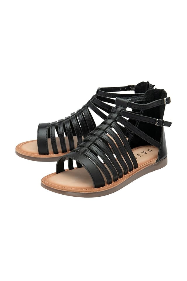 Ravel Ravel Women's 'Etton' Leather Flat Strappy Sandals in Black - 2
