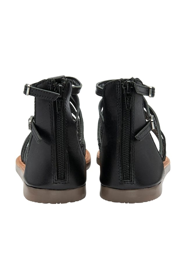 Ravel Ravel Women's 'Etton' Leather Flat Strappy Sandals in Black - 3