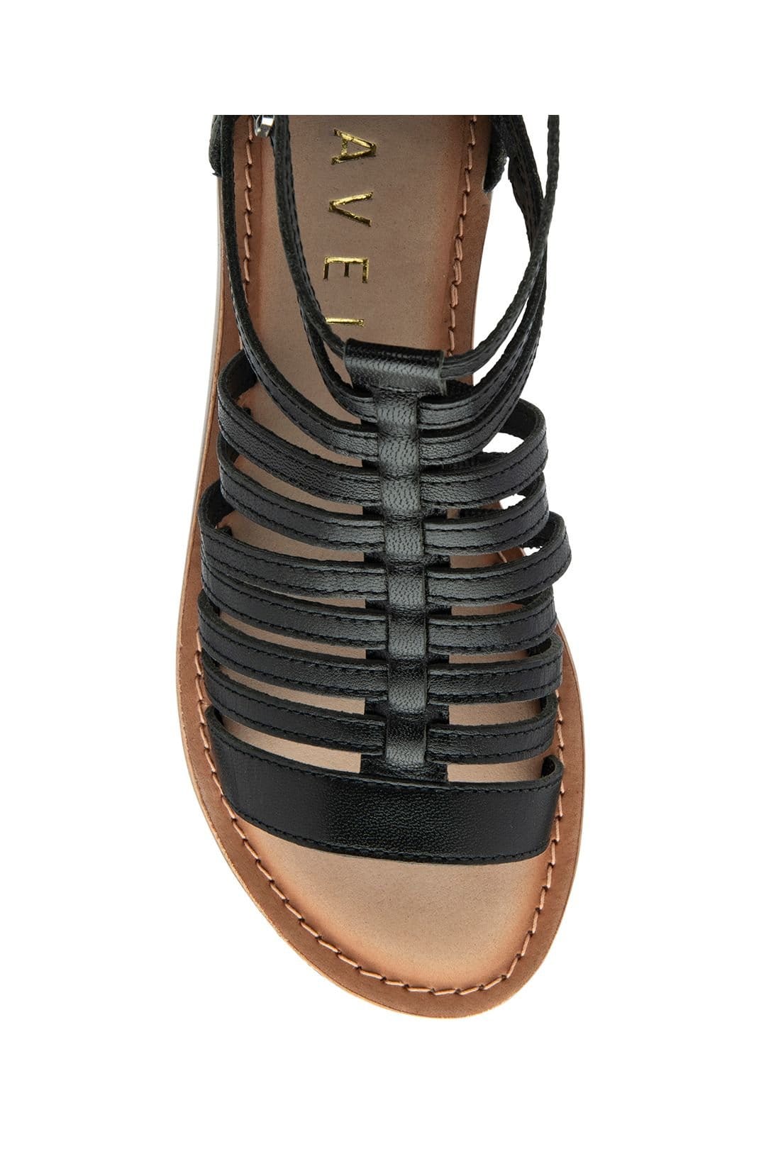 Ravel Ravel Women's 'Etton' Leather Flat Strappy Sandals in Black - 4