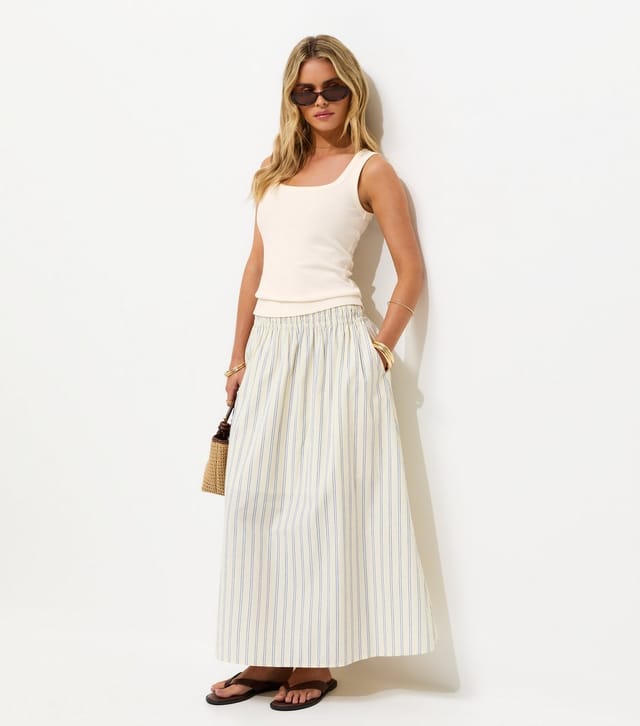 New Look Women's Petite Cream Cotton Rich Square Neck Vest Top New Look - 3