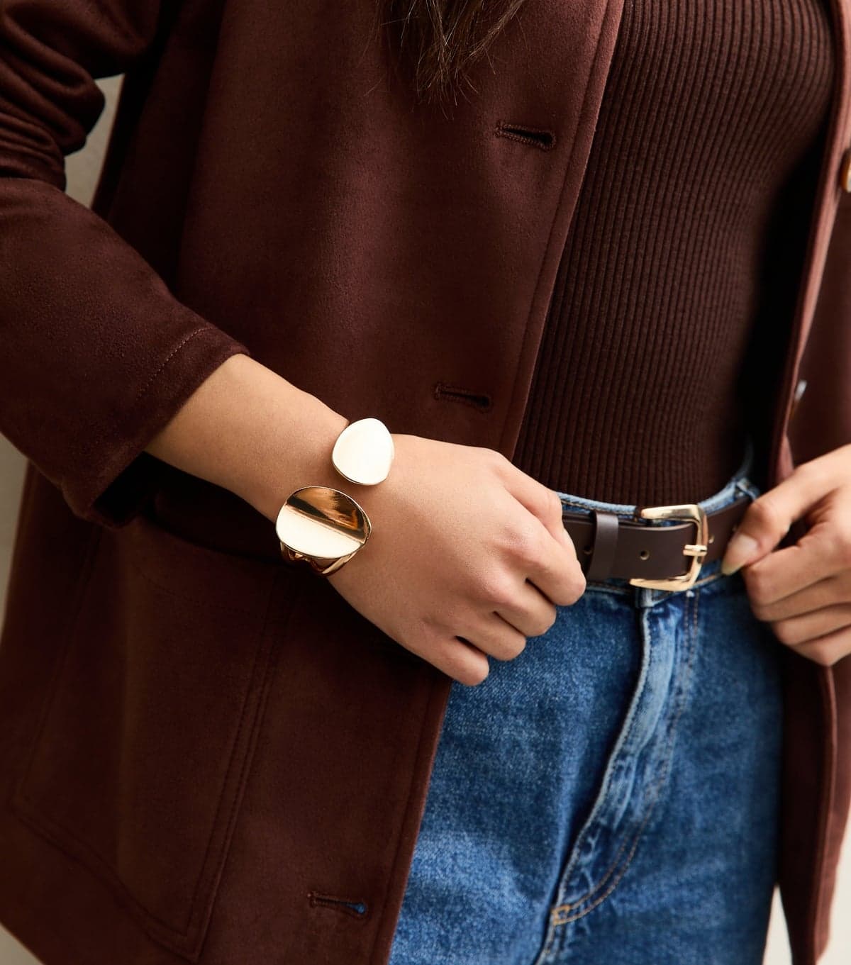 New Look Gold Tone Oval Wrap Around Ring New Look