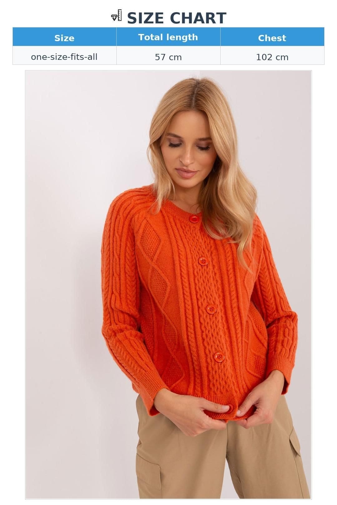 Love Lace Love Lace Women's Variegated Texture Button Front Cardigan Style 186821 in Orange - 4