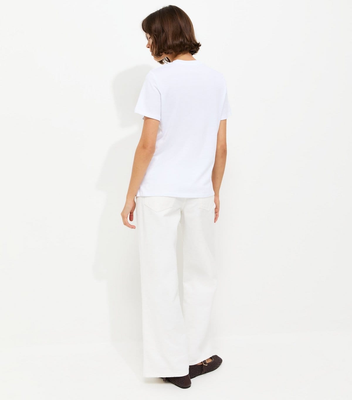 New Look Women's White Cotton Foil Cherry Relaxed T-Shirt New Look - 4