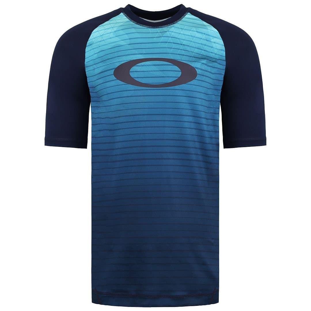 Oakley Oakley Men's Rashguard Cycling Fitted T-Shirt Blue