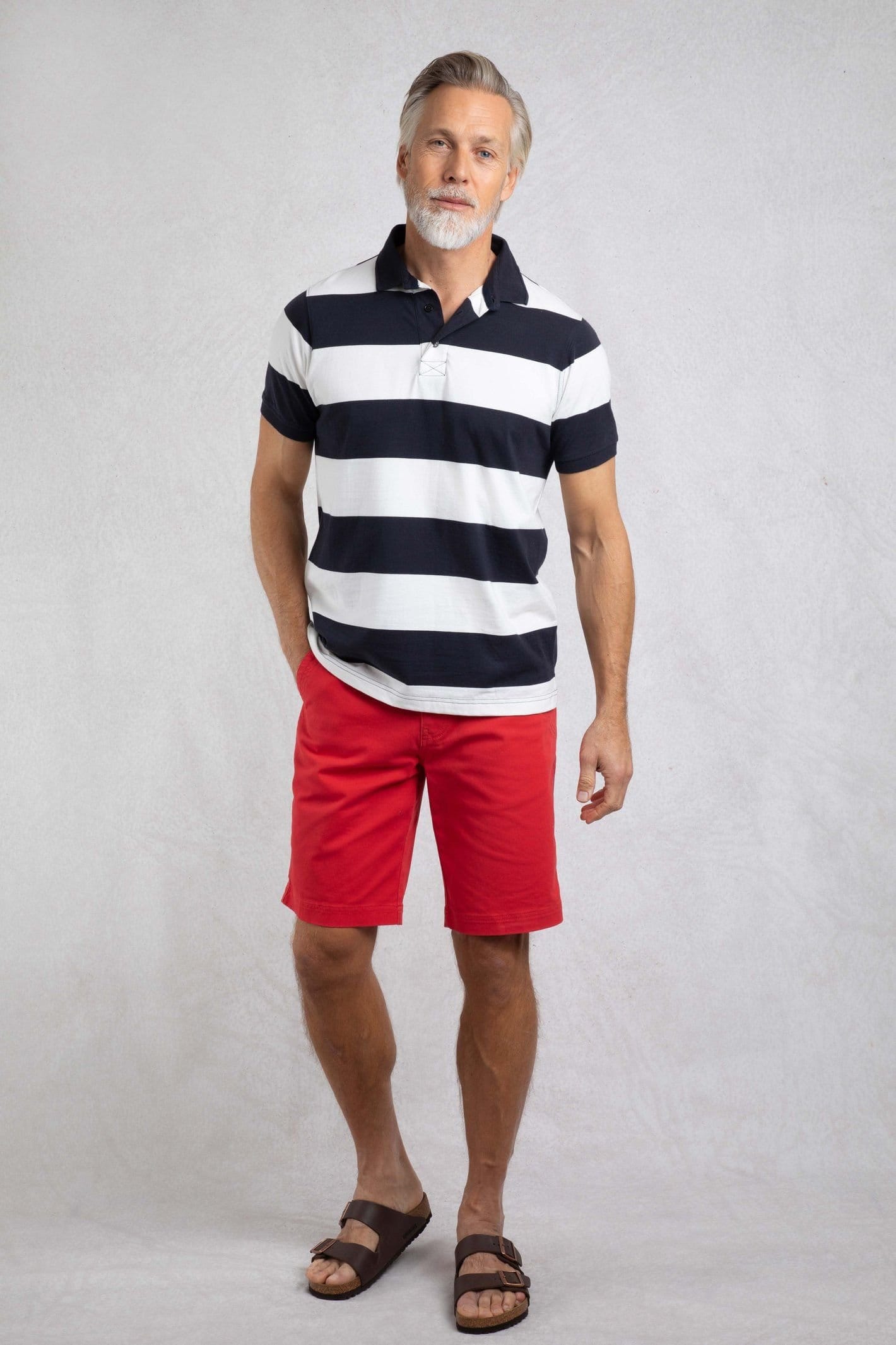 Weird Fish Weird Fish Men's Ronald Cotton Striped Polo Shirt in Navy - 4