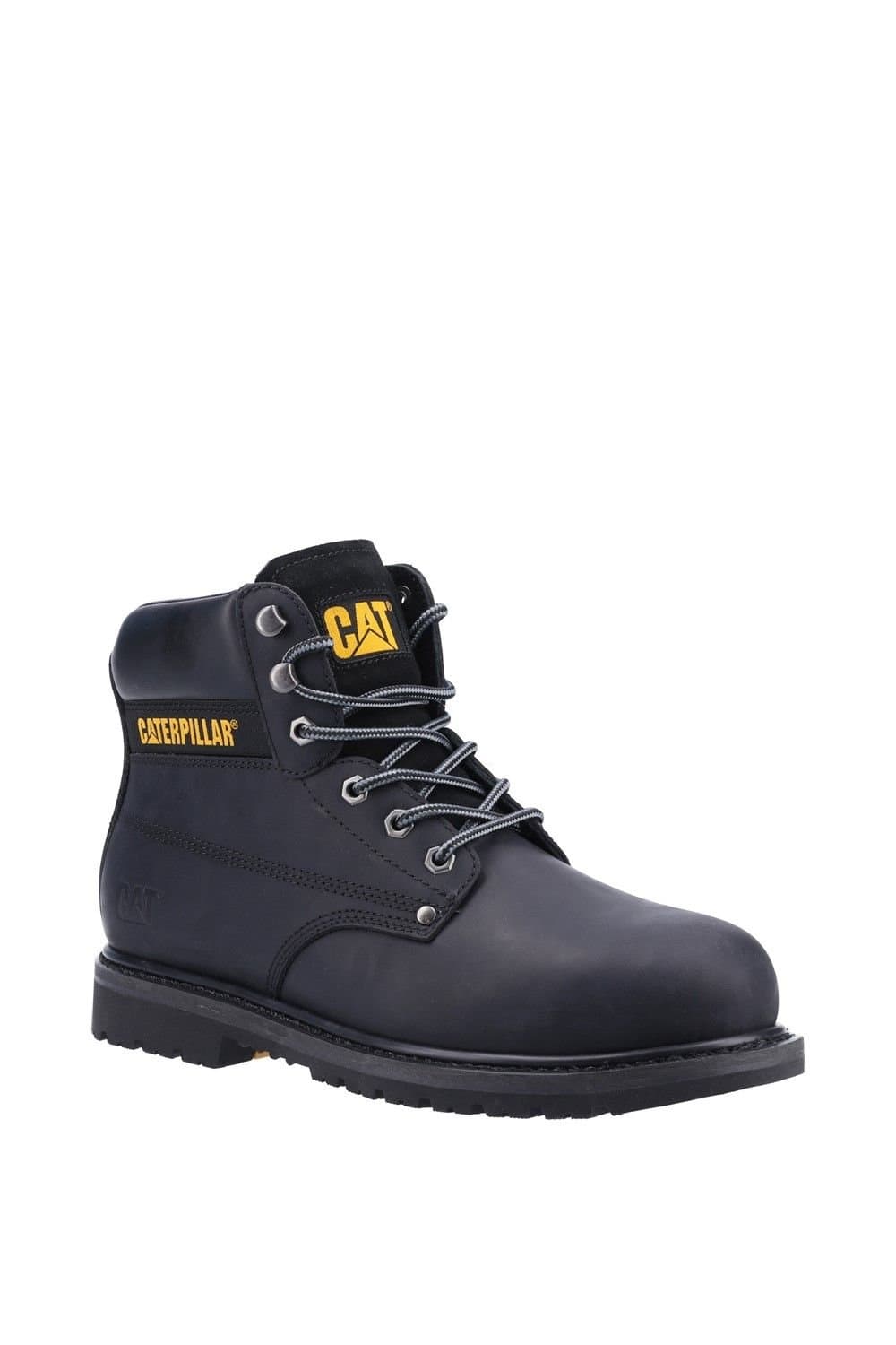 Caterpillar Caterpillar Men's 'Powerplant S3' Leather Safety Boots in Black