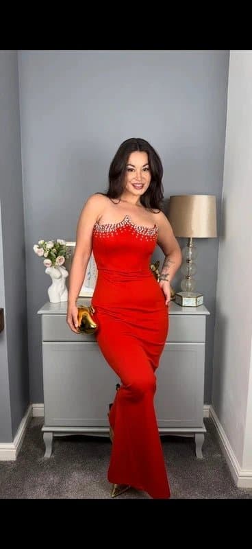 Bella Barnett Bella Barnett red Bodycon maxi dress size S