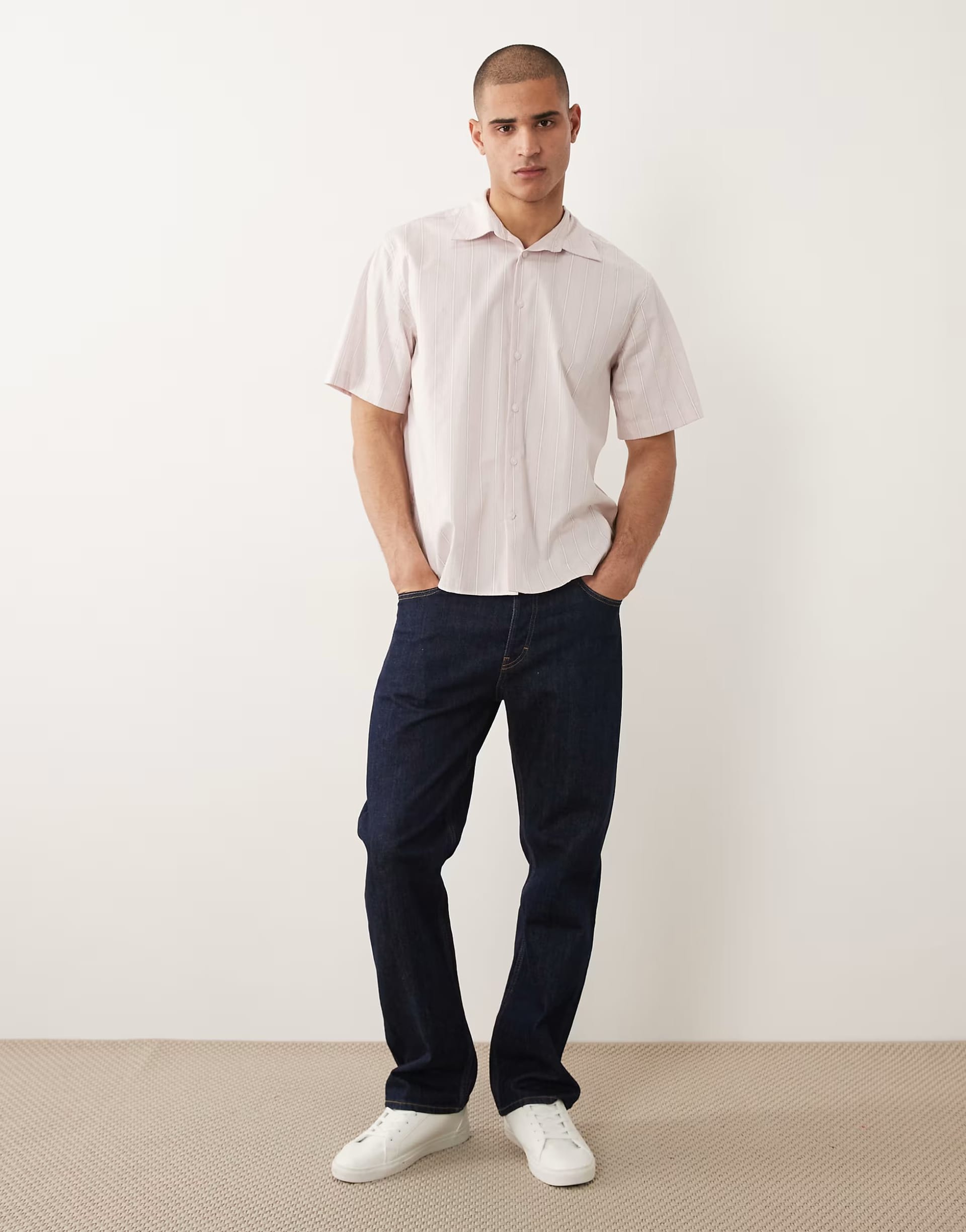ASOS Light Blue Striped Poplin Shirt